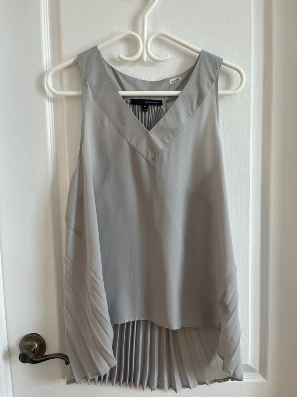 Harve Benard Light Gray Pleated Swing Tank Top